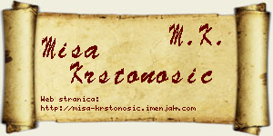 Miša Krstonošić vizit kartica